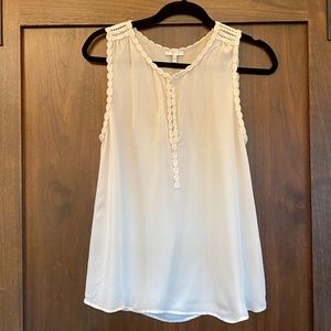 JOIE Cream Sleeveless Silk Blouse